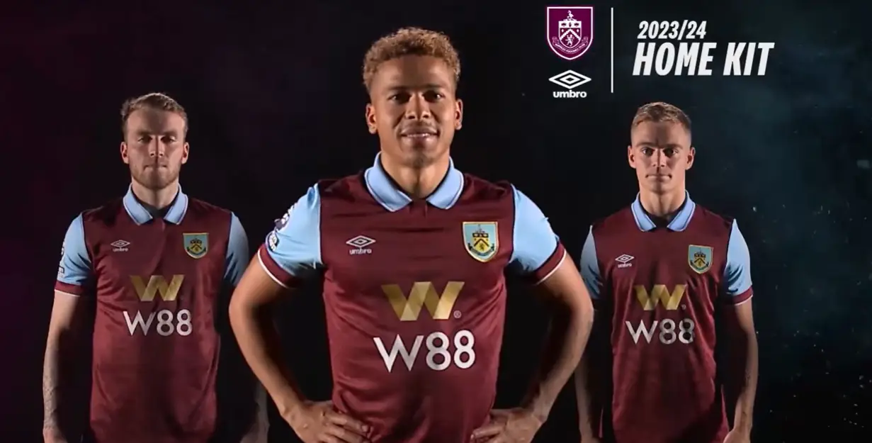 Logo W88 sẽ xuất hiện trên áo đấu CLB Burnley trong mùa giải EPL 2023