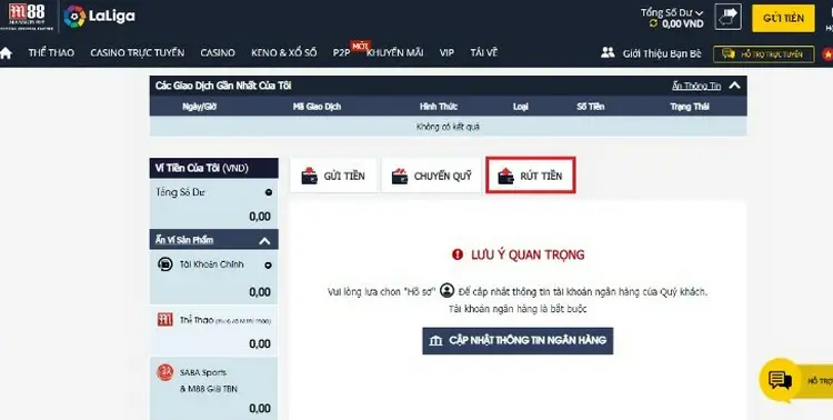 hình thức thanh toán tại casino online