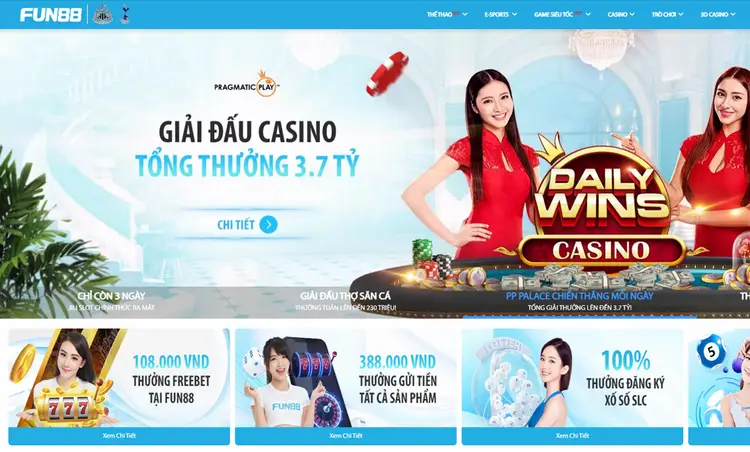 giao diện web nhà cái fun88