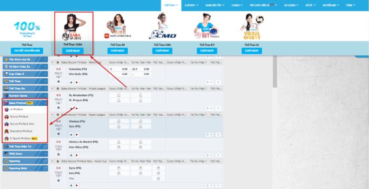 cách vào Saba PinGoal tại Fun88