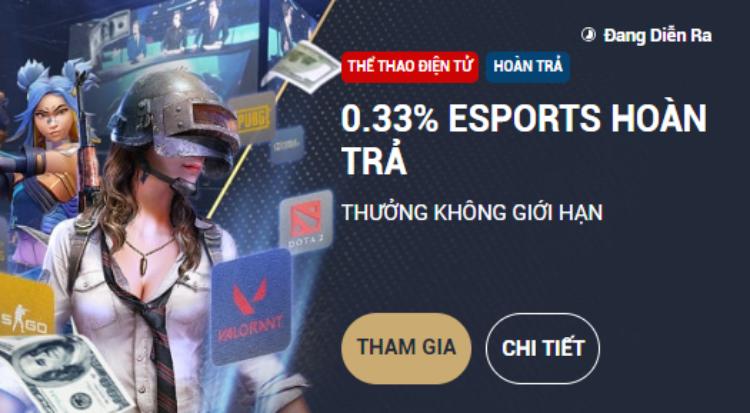 Esports hoàn trả 0.33%